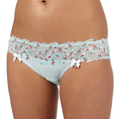 Floozie by Frost French Pale green floral lace print hipster briefs
